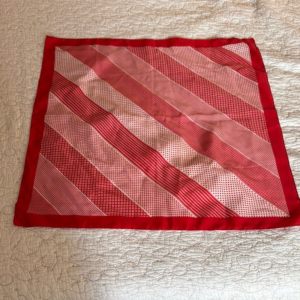 Vintage Red Geometric Scarf Wrap